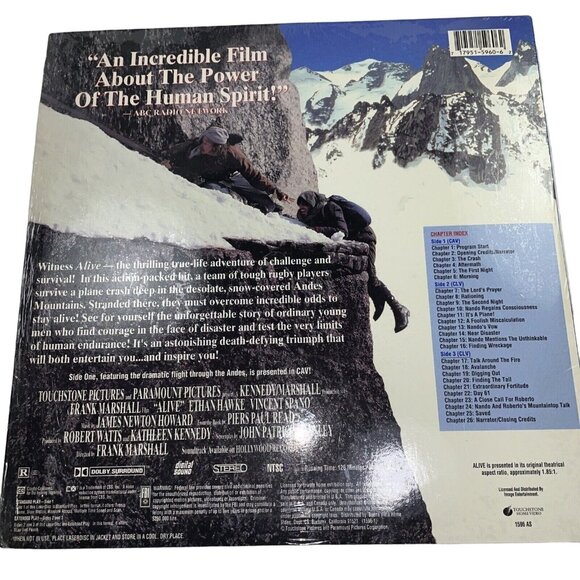 Alive True Story Biography Laserdisc 1993 R Ethan Hawke Vincent Spano RARE u - Picture 2 of 2